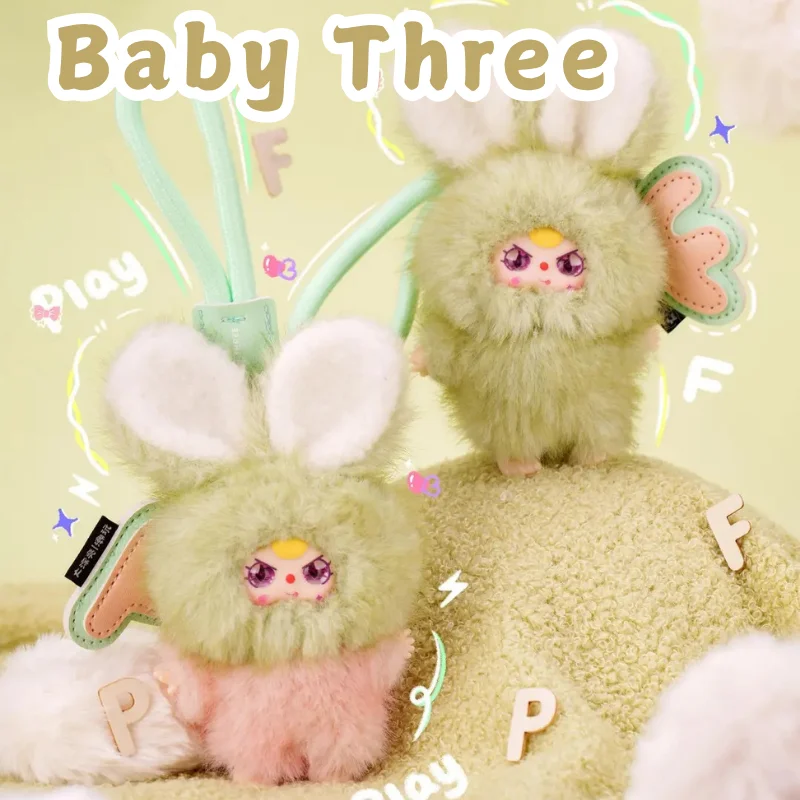 

Baby Three Super Mini Bunny Series Mystery Blind Box Мягкая виниловая плюшевая кукла-брелок с подвеской Модные игрушки Коллекционный подарок