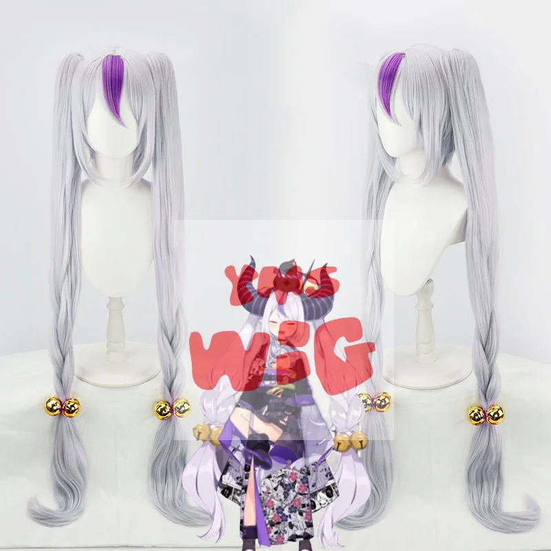 VTuber La+ Darknesss Cosplay Wig Hololive Laplus Cosplay Youtuber Girls holoX Highlight Purple Long Straight Heat Resistant Hair