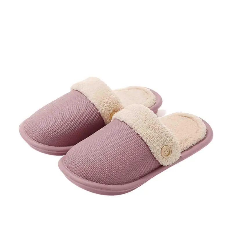 

Warm Slippers For Women Washable Fuzzy Slippers Indoor Outdoor Non-Slip Slippers With Internal Liner Detachable Plush Slippers