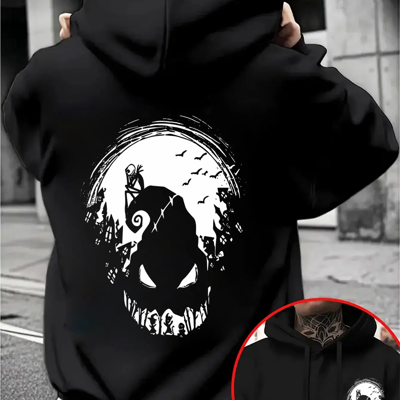 ديزني عشية عيد الميلاد الرعب الرجال هوديي الخريف الشتاء عارضة للجنسين البلوز البلوز رياضية الملابس هودي المتضخم #1