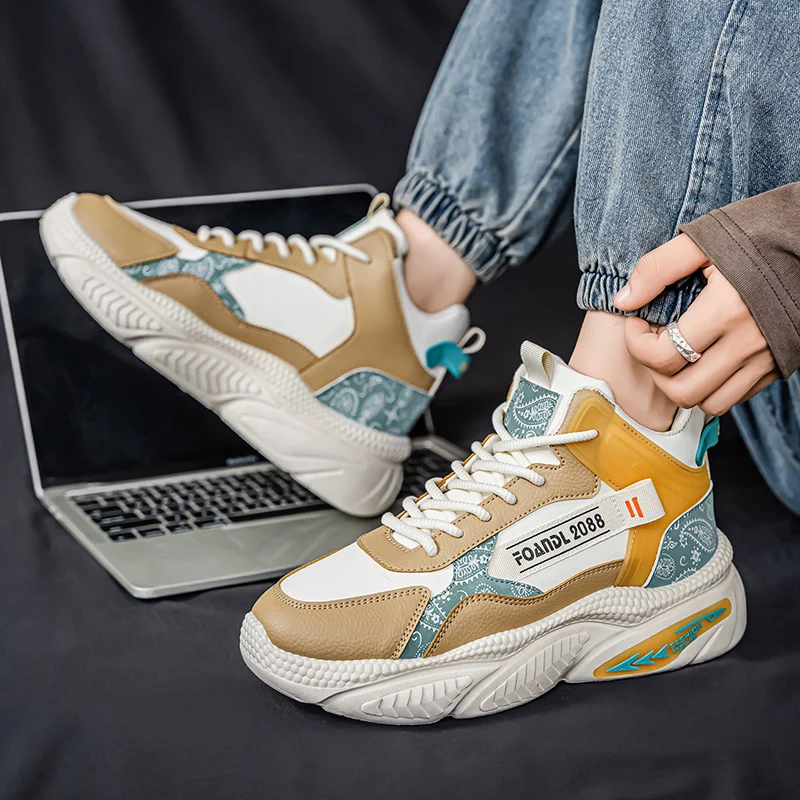 

Спортивная противоскользящая удобная износостойкая противоскользящая нескользящая повседневная мужская спортивная обувь для бега на толстой подошве