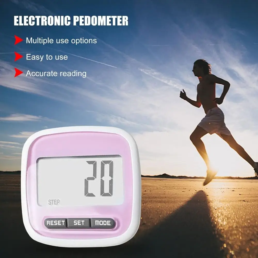 Portable ABS 3D Tri-Axiis Pedometer Digital Display with Clip Walking 3D Pedometer Steps Tracker Unisex