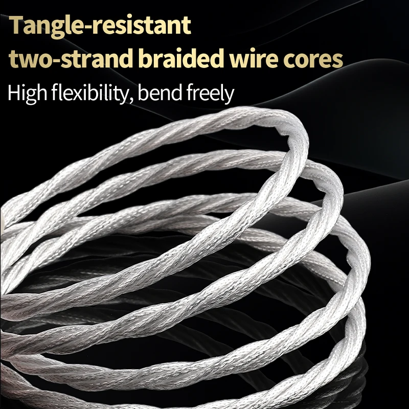 YYAUDIO Hifi 3.5mm do 2 kabel RCA czyste srebro główny rdzeń siver-plated przesiewowe 3.5mm Jack do 2rca męski przewód Aux Hifi — zdjęcie produktu 4