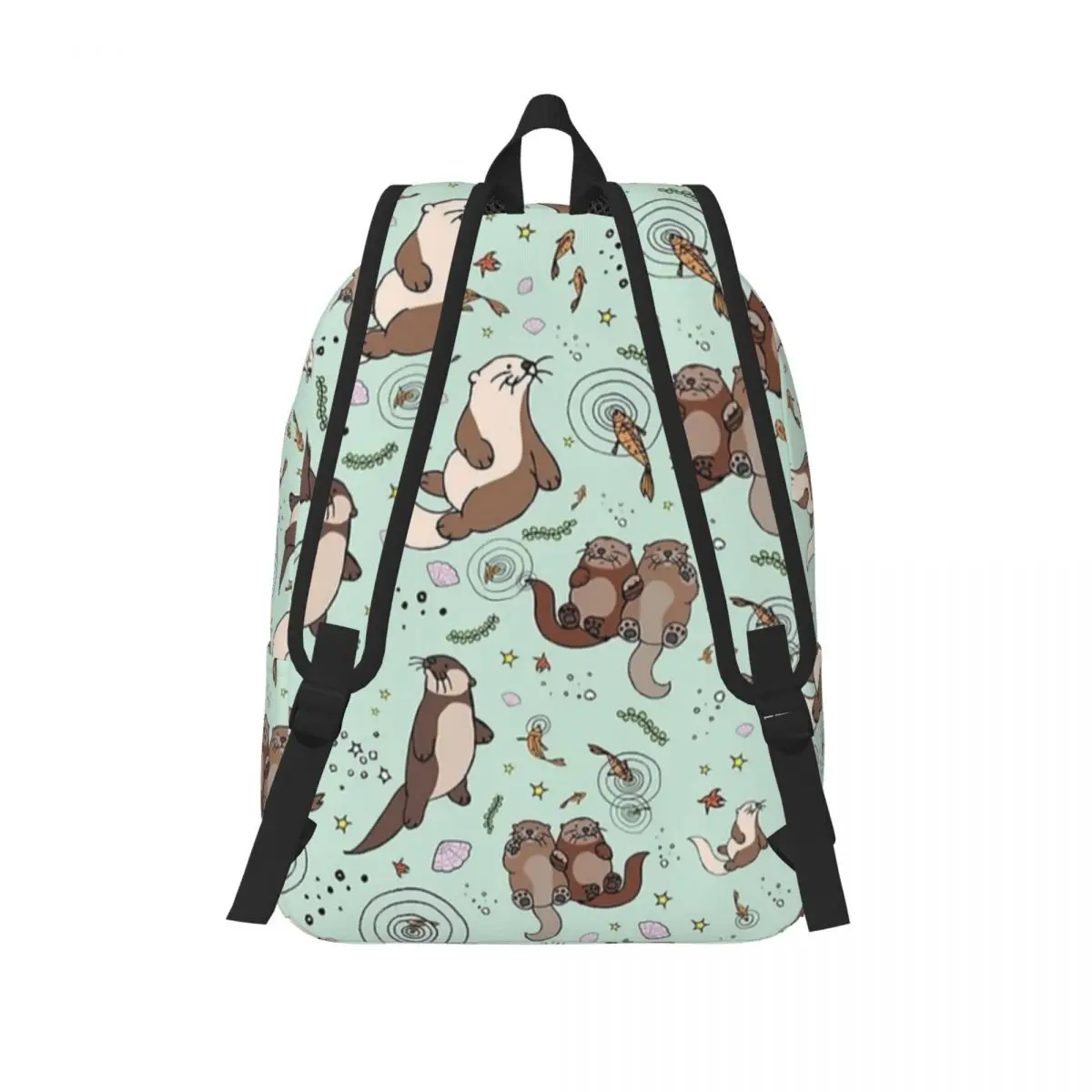 Kawaii Sea Otters Backpack for Men Women Teenage High School Business Daypack Animal Laptop Computer Canvas Bags Sports