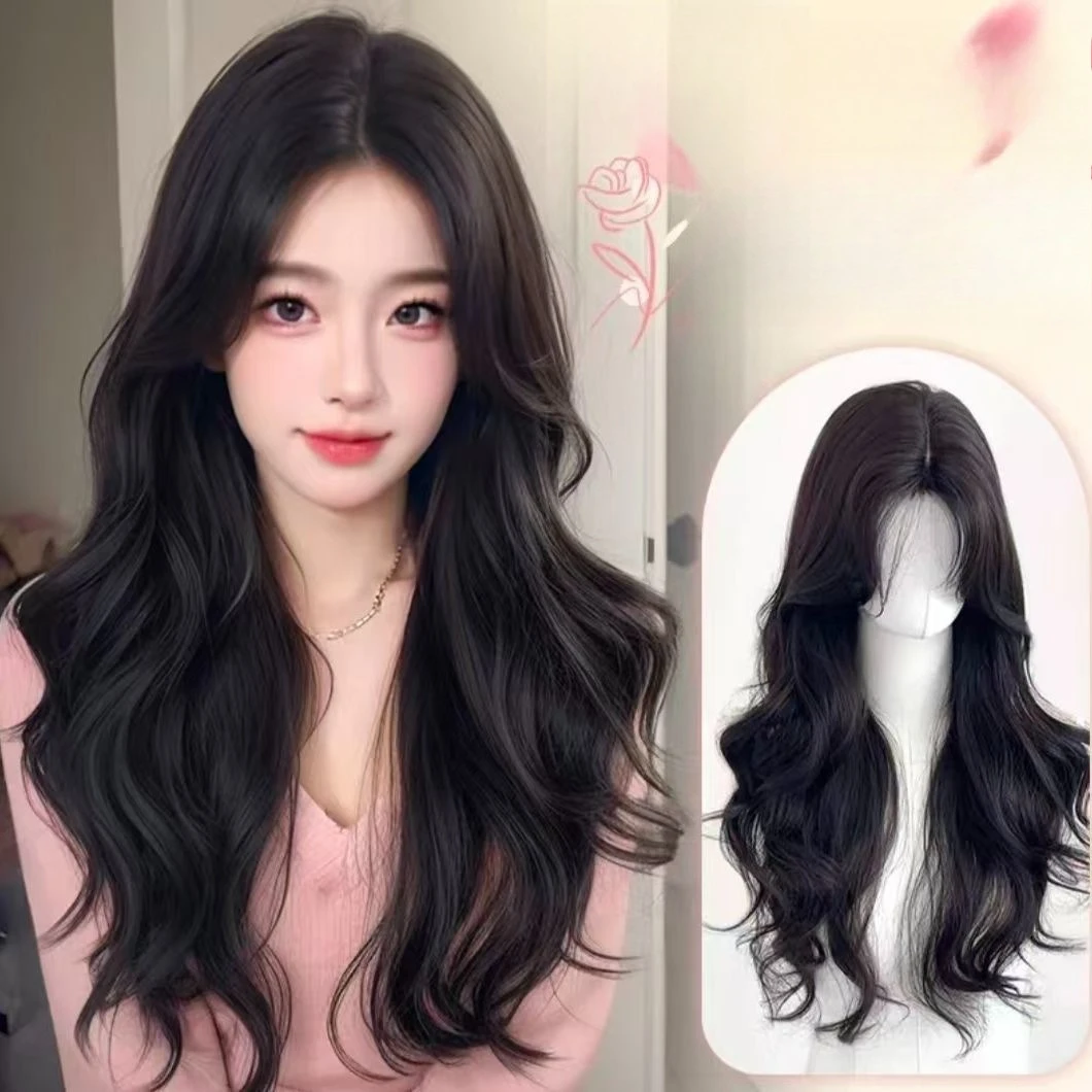 

Synthetic Wig [Paper Gold and Luxury] Gentle Big Sister Exaggerated Big Curls Korean-style Long Wavy Full Head Wig