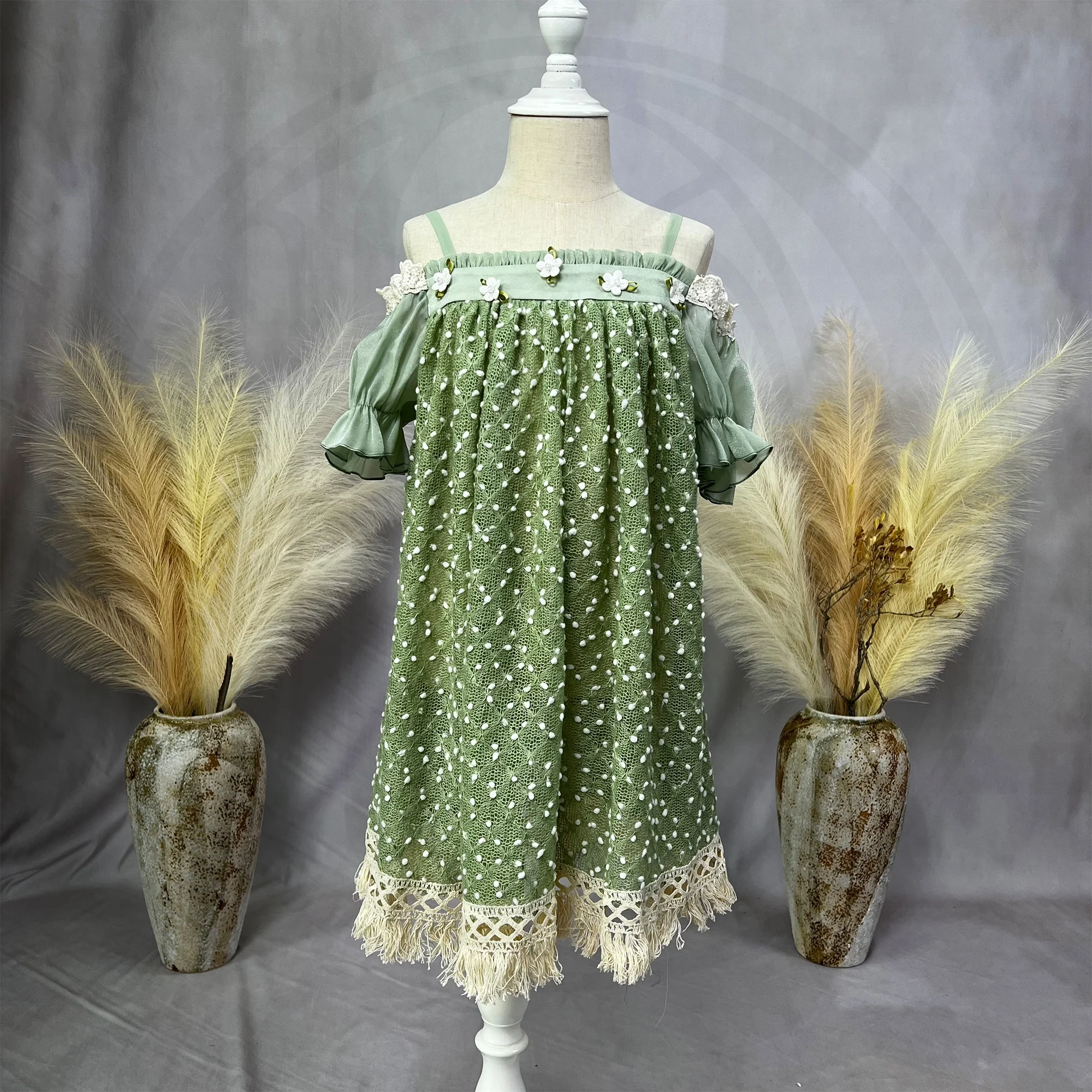 Don & Judy Boho Off Shoulder Prinses Jurken Bloemenmeisjes Trouwjurk Verjaardagskleding Voor Zomerstrand Baby Kinderkleding