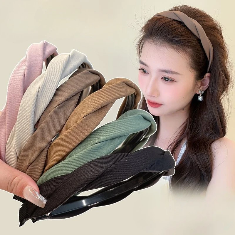 

Solid Fabric Wrap Headband for Women Girls Sweet Elegant Headband Simple Hair Hoop Head Band Hair Ornament Fashion Accessories