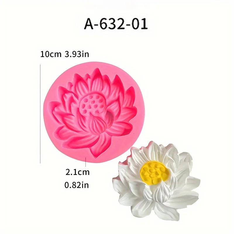 1 piece, lotus large, medium, small silicone mold, lotus chocolate flip sugar aromatherapy candle soap decorative mold