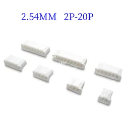 50PCS/LOT XH2.54MM Connector Plug 2.54MM 2P/3P/4P/5P/6P/7P/8P/9P/10P/11P/12P/13P/14P/15P/16P/17P/18P/20P