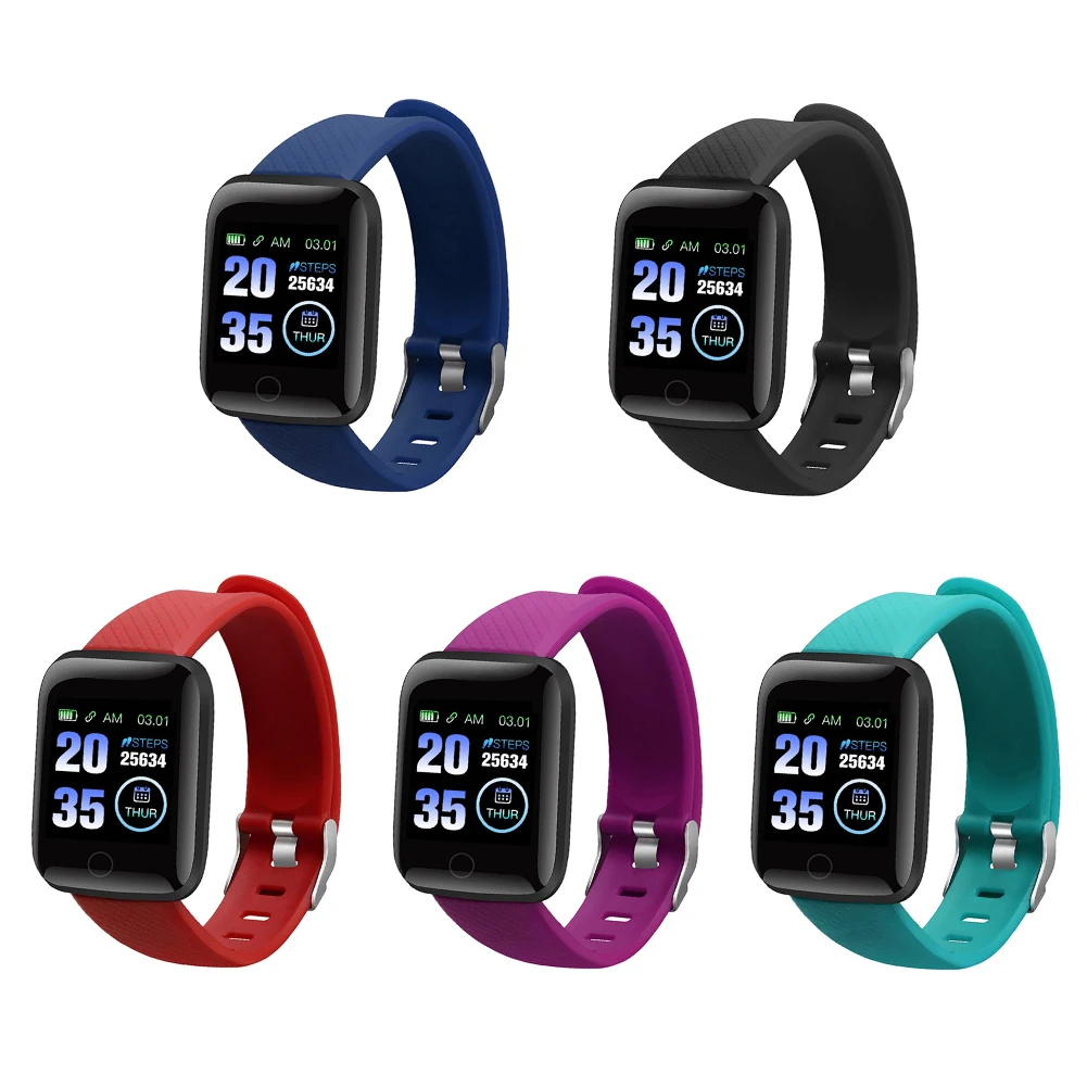 116Plus D13 1.3 Inch Color Touch Screen Pedometer Fitness Tracker Smart Bracelet Heart Rate Monitor for All Ages