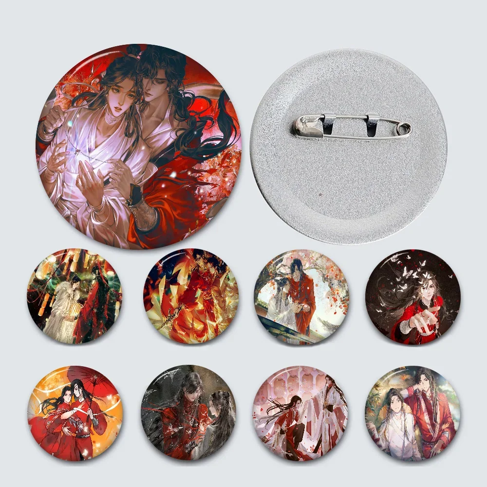 

Heaven Official’s Blessing 32/44/58mm Handmade Pin Round Funny Snap-in Brooches for Backpack Accessories Badge Hat Decoration