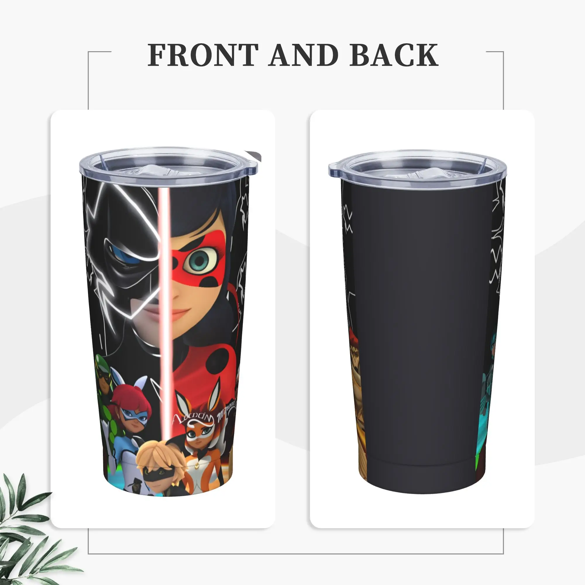

M-Miraculous Ladybugs Stainless Steel Tumbler Travel Mugs Cup Large Thermal Mug Leakproof Hot Drinks Milk Tea Water Bottle