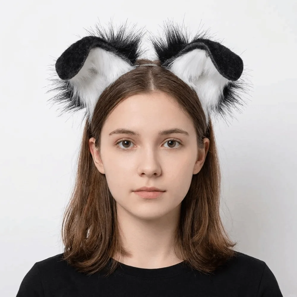 Artificial Cosplay Animal Dog Ears Headband Artificial Furry Gothic Headband Reusable Hair Accessories Hair Accessories Adults