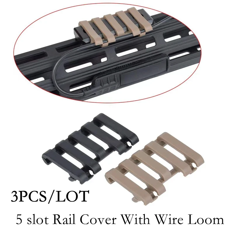 New Tactical 5-slot Rail Cover With Wire Loom flashlight Accessories Hunting Part MP02007 Hunting Gear