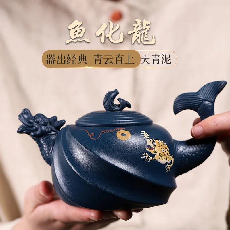 Yixing Zisha Whale Teapot Handmade Purple Clay Kung Fu Tea Pot 450ml Chinese Teaware Gift