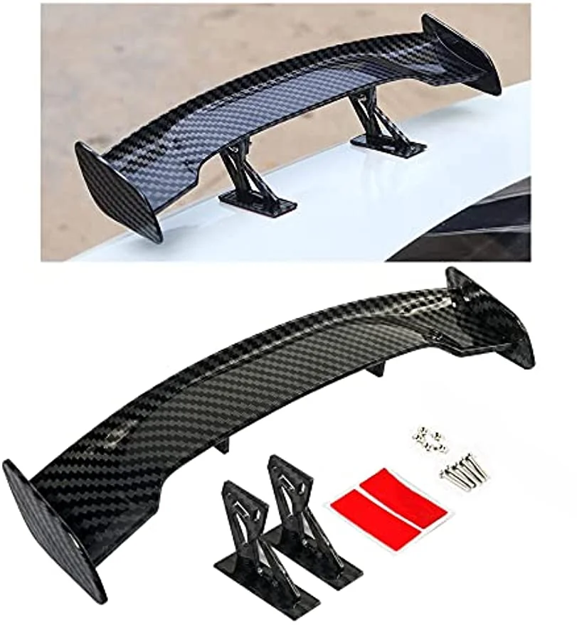 Car Universal mini spoiler Tail Wing Carbon Fiber ABS Look Mini Modified Tail Wings Model Auto Styling Decoration