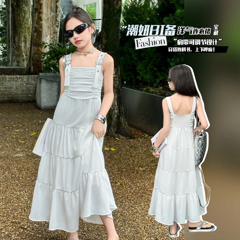 

Vocation Girl Summer Dresses Sweetheart Casual Ankle-Length Dress Baby Sleeveless Dresses Tween Girls A-Line Sundress Size 4-14Y