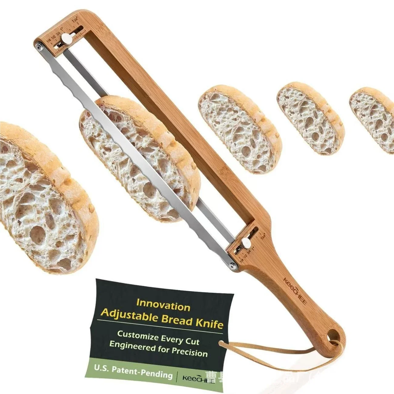 Bow Bread Cutter Manual Bread Slicer Wooden Bread Knife Adjustable/Non-adjustable Kitchen Portable Bread Cutting Slicer Tool