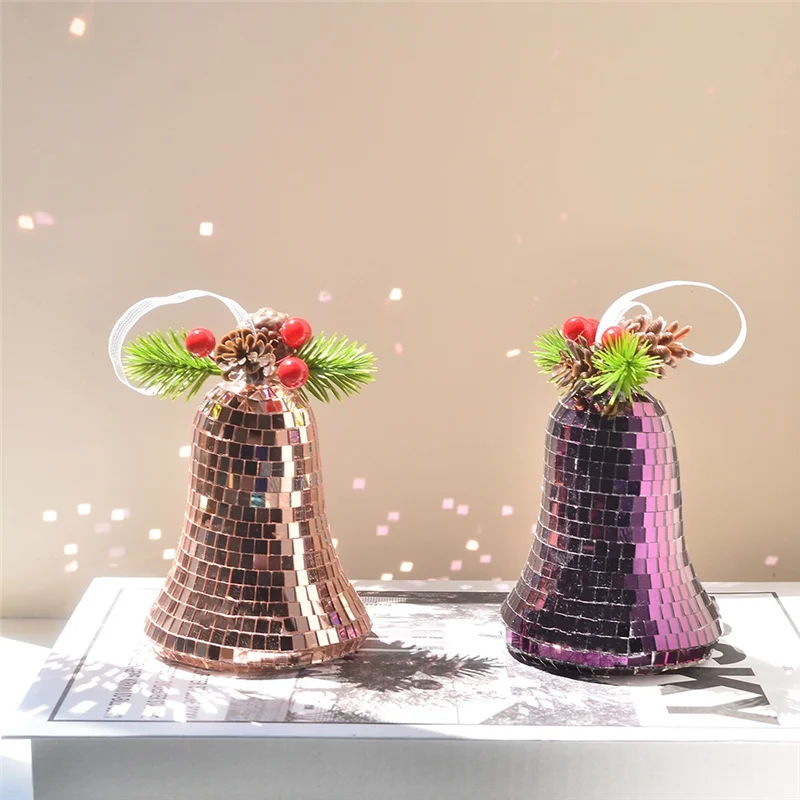 

Bell Disco Pendant Cute Fashion Retro Christmas Bell Mirror Reflection Ornaments Christmas Tree Decoration