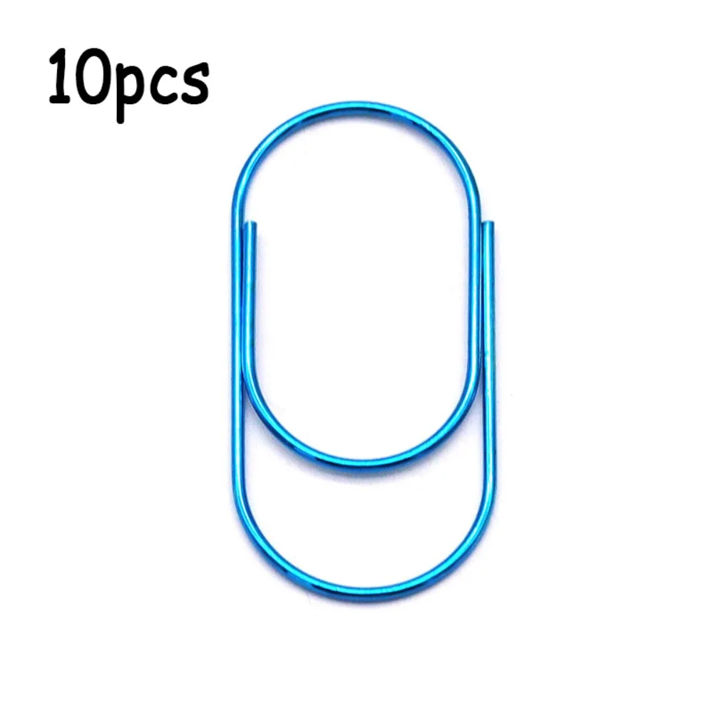 10pcs Stationery Large Wide Paper Clips Durable 50mm Large Size Paper Clips Simple Rose Gold Kawaii Photo Paper Clip