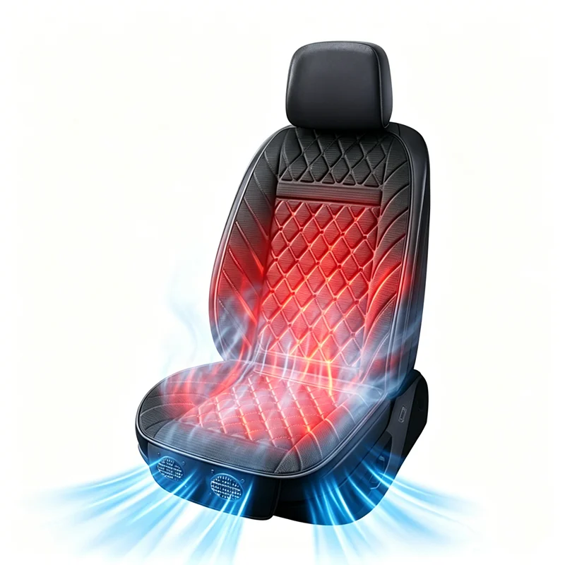 

12V Ventilated Heated Car Seat Cushion Fast Car Seat Cooling Heating Cover Universal Interior Summer Cool Air Seat for SUV Truck