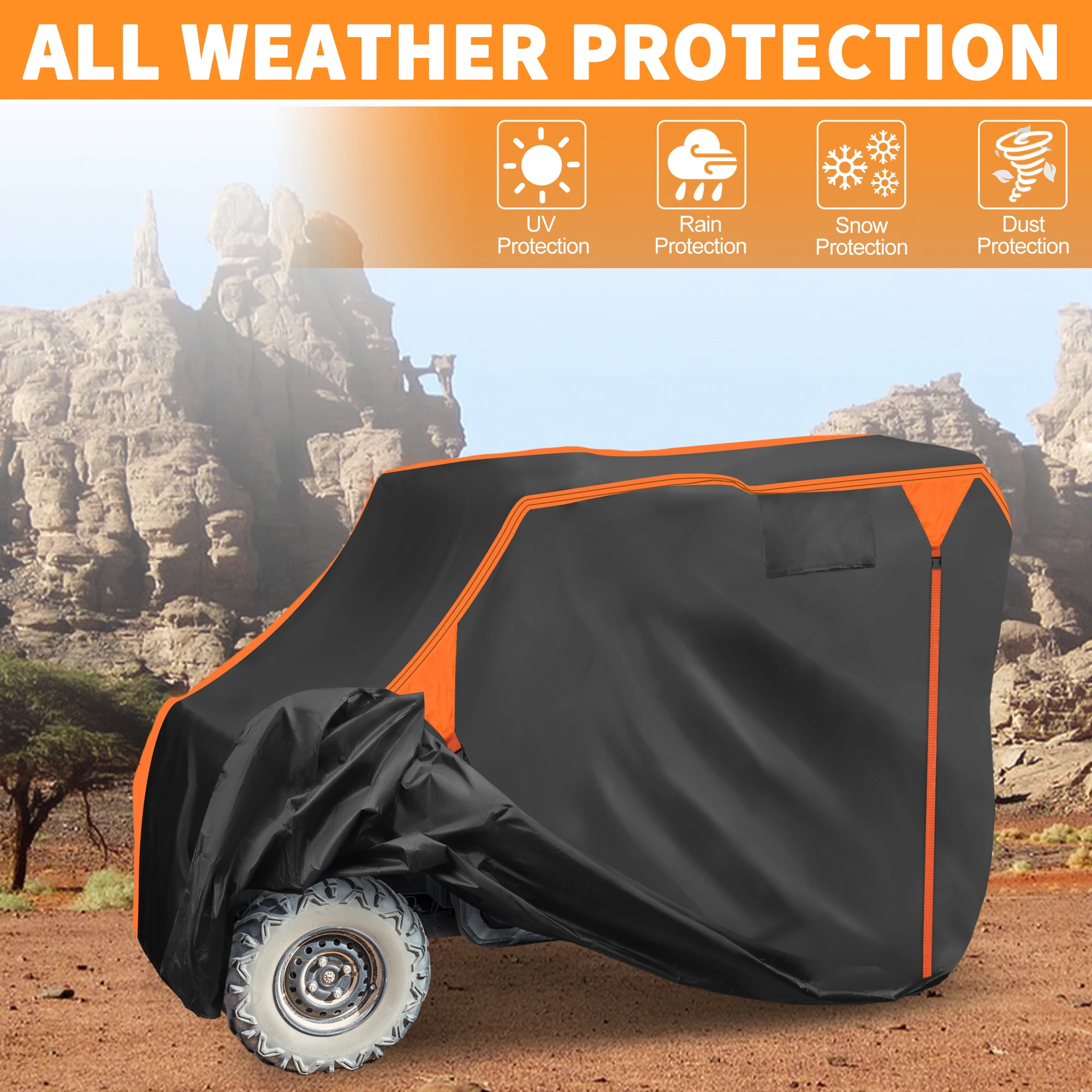 UXCELL Waterproof UTV Cover Side by Side Cover for Kawasaki Teryx4 Black 210D PU