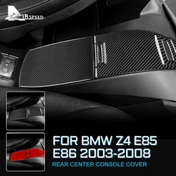 for BMW Z4 E85 E86 2003-2008 Car Rear Center Console Storage Box Cover Real Soft Carbon Fiber Sticker Interior Trim Accessories