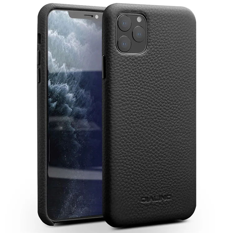 

Qialino New Cowhide Leather Phone Pouch Back Cover for iPhone 11 Pro Max XS Max XR X Business Lichi Full Grain Leather Case.