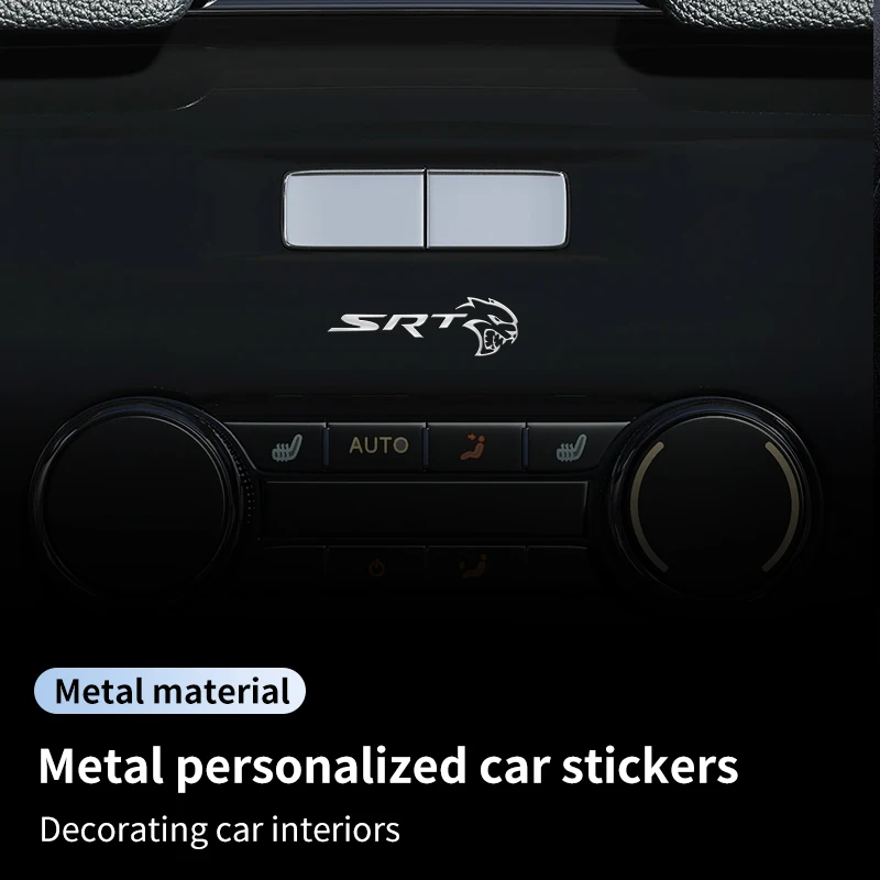 4/8/16pcs Car Logo Metal Stickers 3D Interior Decoration Sticker Decoration For Dodge SRT Hellcat Journey Charger Challenger Nit