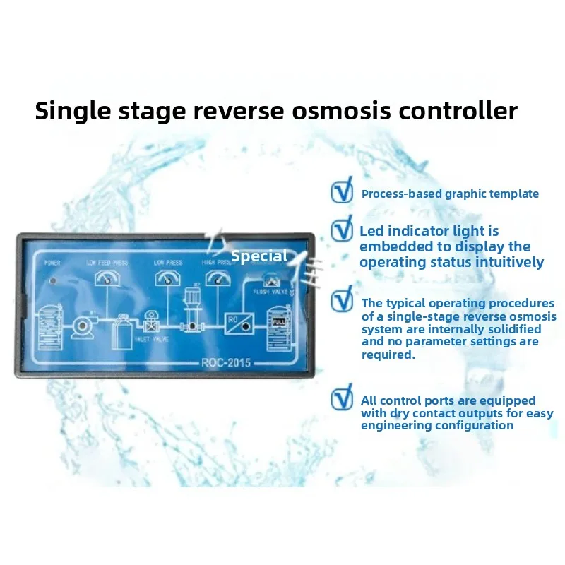 ROC‑2015 RO Program Controller, Reverse Osmosis Conductivity Monitor for Water Treatment Purified Water Equipment