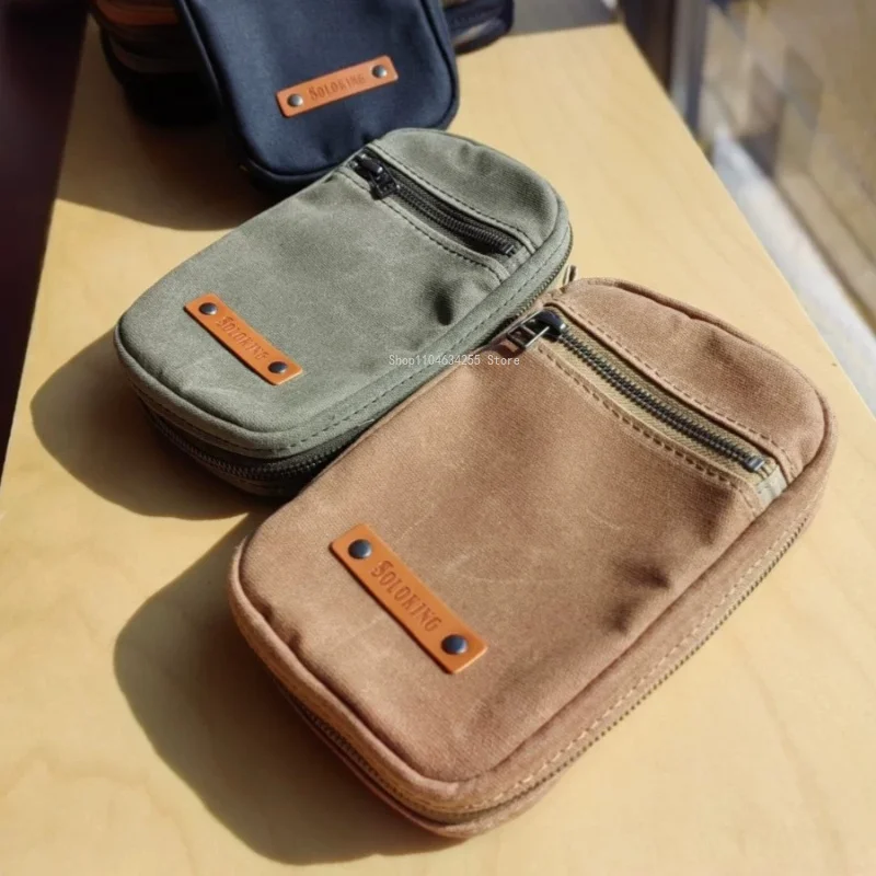 Handmade Canvas Storage Bag Zipper A6 Loose Leaf Notebook Painting Note Taking  Journal  Wallet  Large Capacity Pancake Bag view 5