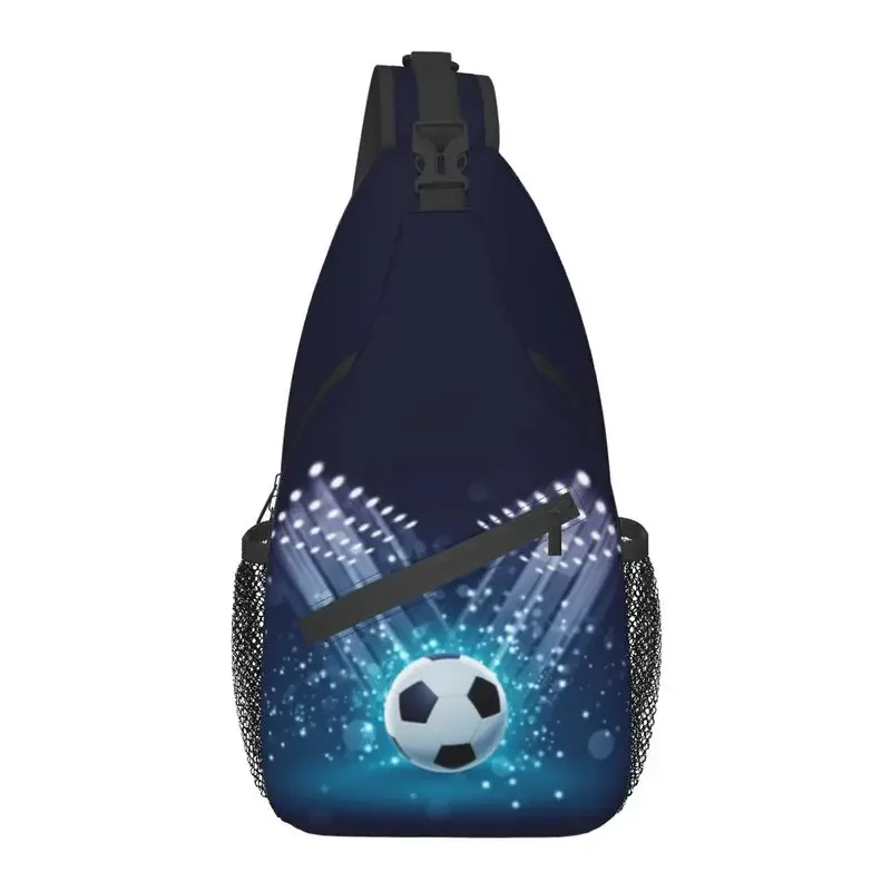 Casual Football Stadium Soccer Ball Pattern Sling Bags for Travel Hiking Men Chest Crossbody Backpack Shoulder Daypack