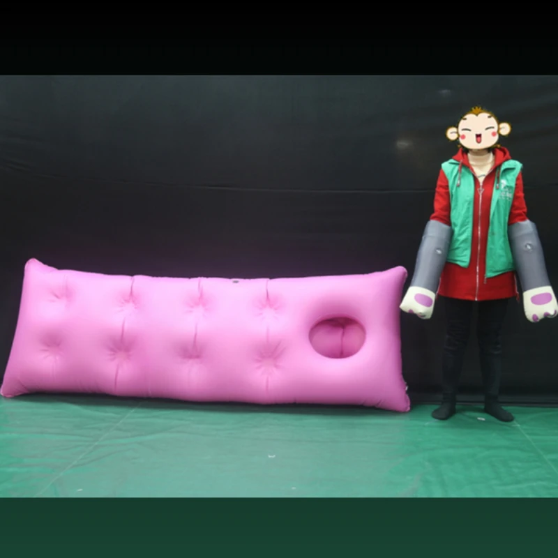 Inflatable custom pink sleep sack bound sleep bag suitable for outdoor PVC sleeping bag red clothes