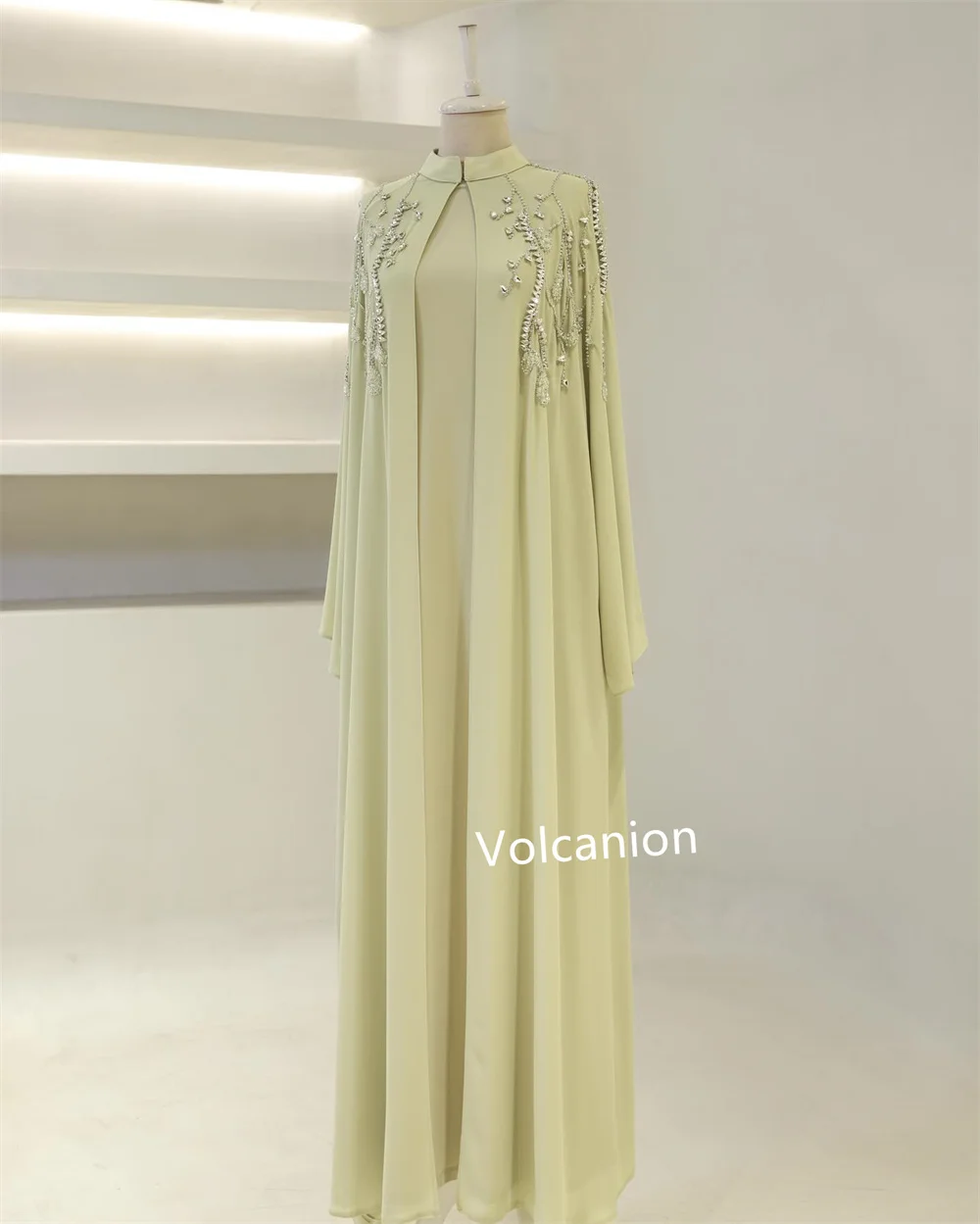 Customized Chiffon Sequined A-line Poretrait Midi Dresses Bespoke Occasion Casual Simple Chinese Style