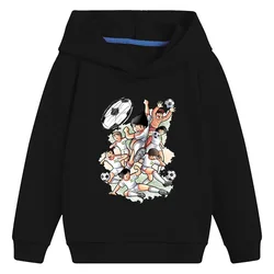 Captain Tsubasa Le Petit Footballer Anime Kids Hooded Hoodies Girls Clothes Children Sweatshirts Baby Pullover Tops,KMT2309