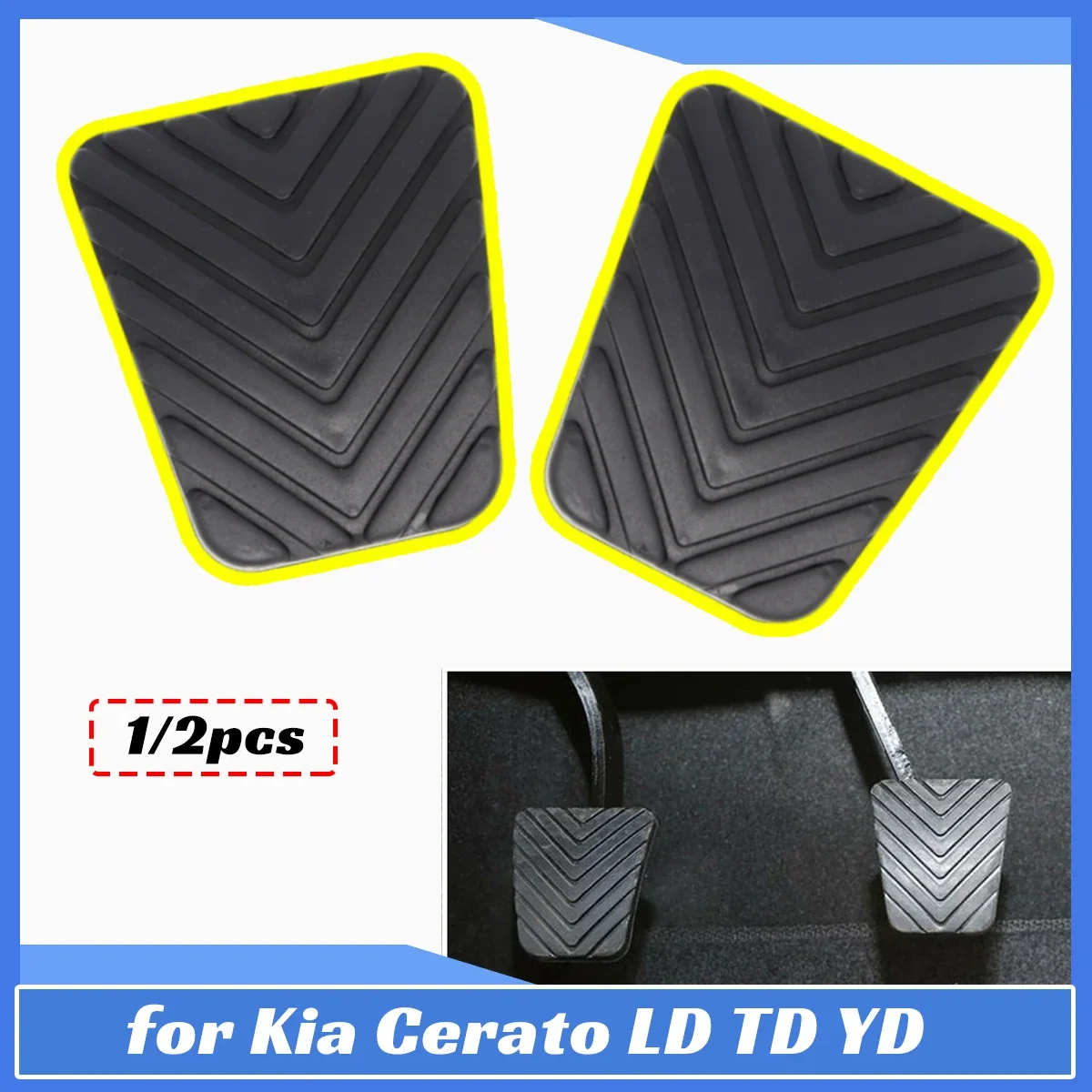 

Brake Clutch Foot Pedal Pad Cover for Kia Cerato LD TD YD 2004-2016 Forte Sephia Spectra Universal Set Non-Slip Accessories Car