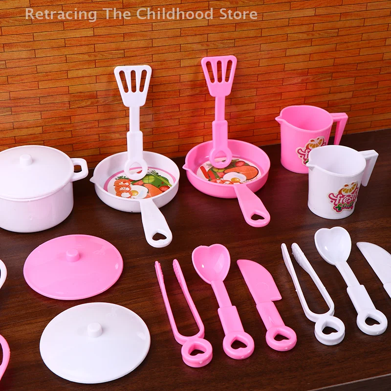 1 ensemble maison de poupée Mini vaisselle ustensiles de cuisine Simulation Pot plateau tasse poupée maison cuisine décoration semblant jouer jouets enfant cadeaux