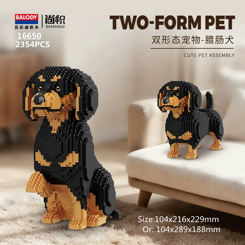 Balody Mini Blocks Animal Dog Cat DIY Building Toy Dachshund Shiba Inu Bully Corgi Ragdoll Micro Bricks Girl Gifts Pet Shop