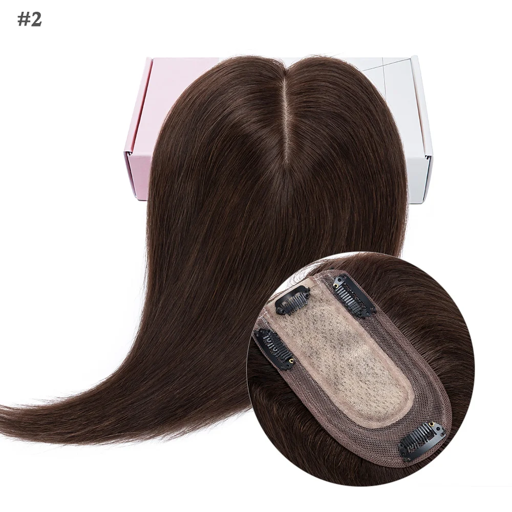 Sego 7x13cm Seiden basis Haar deckel für Frauen 100% Echthaar teile Perücken gerade Clips in Haar teilen hinzufügen Deckung volumen – Detail 11