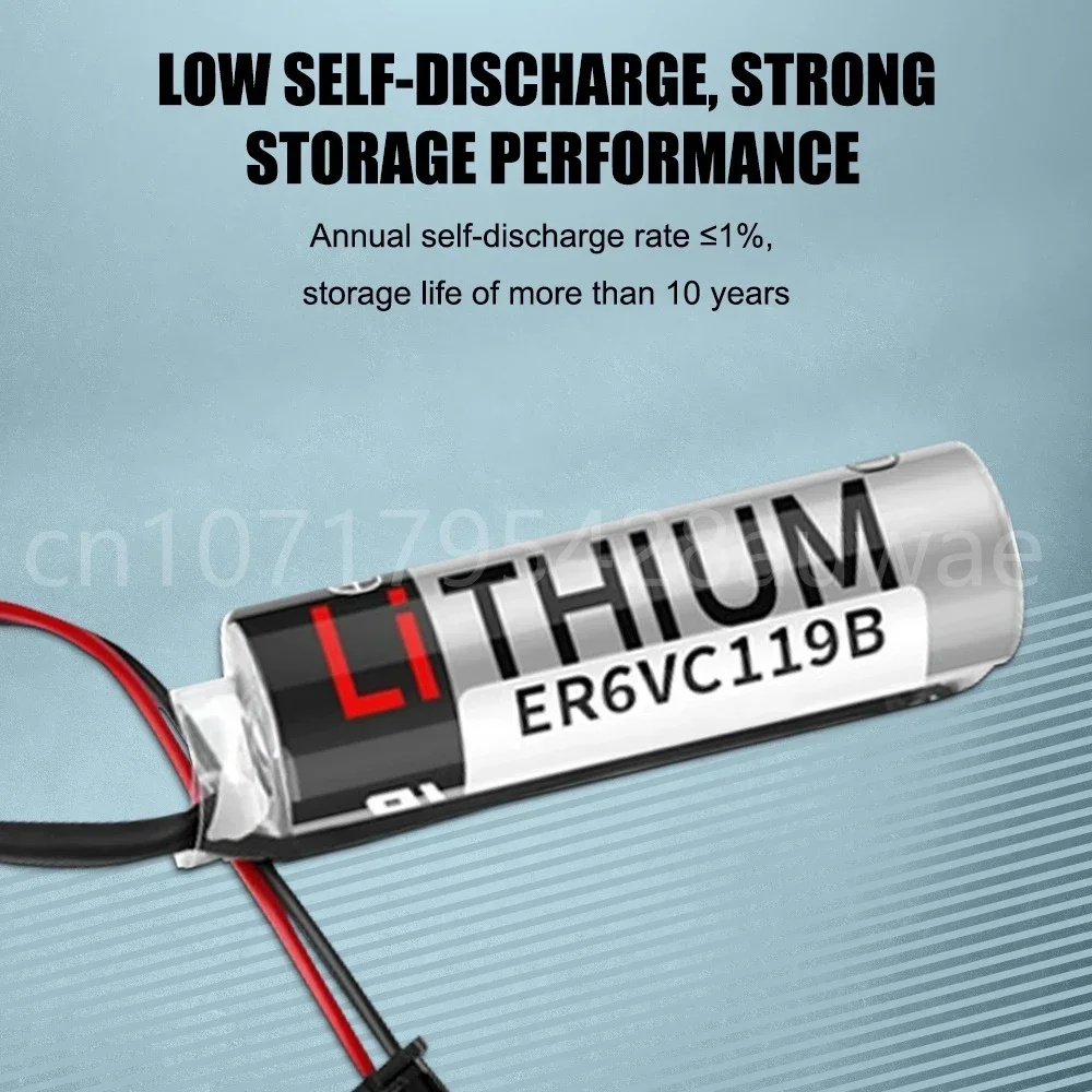 1PCS Original New ER6V ER6VC119B Battery Pack 3.6V 2000mAh PLC Industrial Lithium Batteries with Black Plugs Connectors