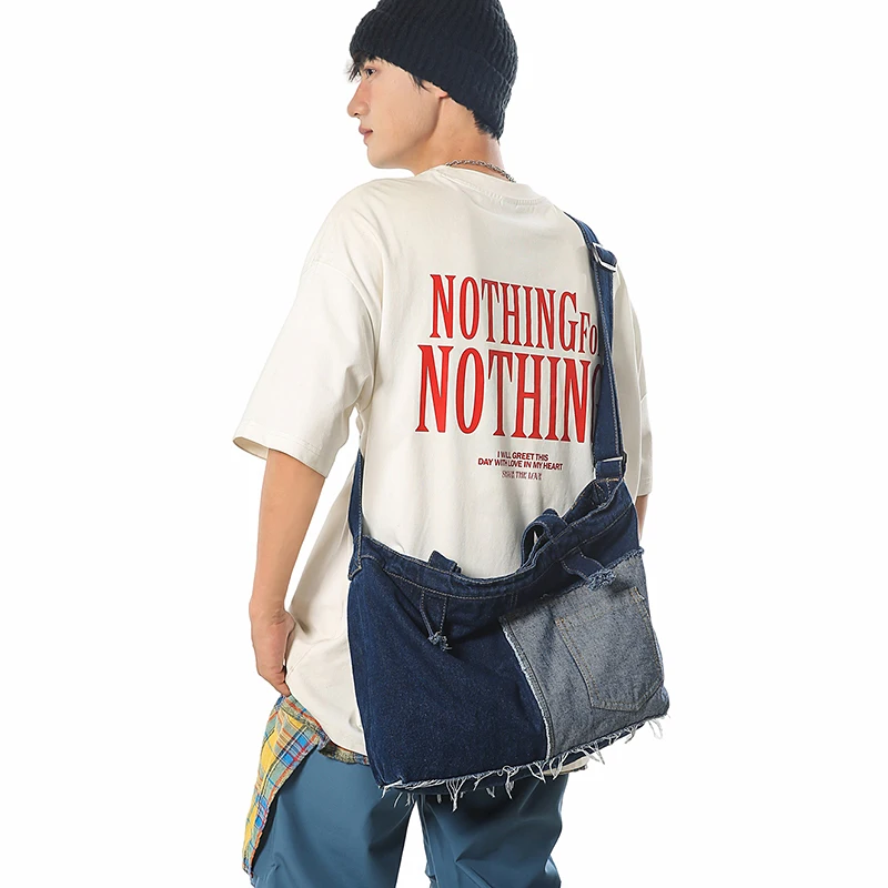 

Patchwork Denim Women's Bag Vintage Shoulder Bag Jeans Messenger Bag Y2K Eco Bag Korean Shopping Handbag Cowboy Tote Satchel Ins