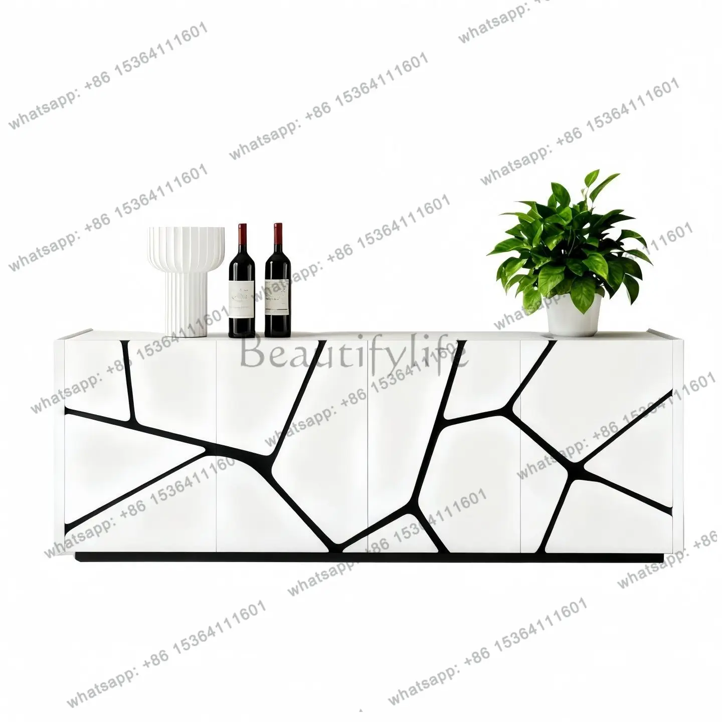 Modern simple lacquered dining side entrance cabinet against the wall living room sofa back bedroom storage cabinet