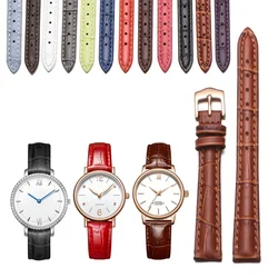 Genuine Leather Watch Strap Women's for Enicar Julius Casio 10 12 14mm Small Size Women's Soft Comfortable Watchband Accessories