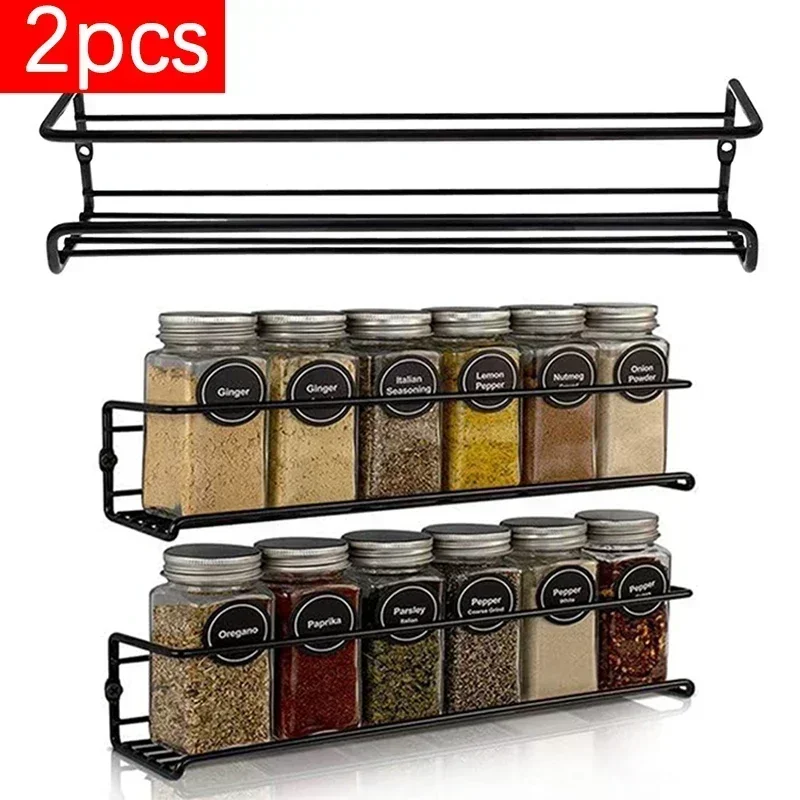 2Pcs Küche Organizer Metall Hängen Racks für Home Restaurant Wand-Gewürz Regal Gewürz Lagerung Rack Regal Organizer