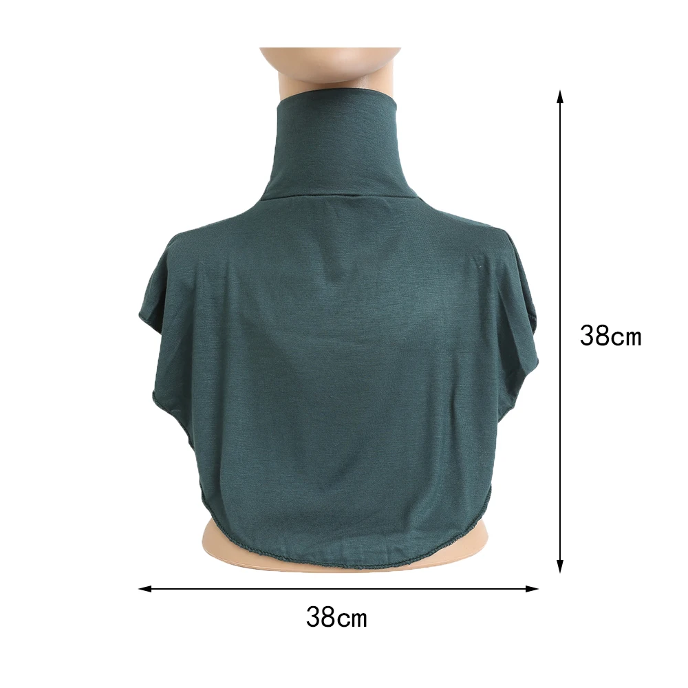 Women Muslim Modal Cotton Turtleneck Neck Cover Fake Collar Islamic Hijab Extensions Solid Color Mock Neck Cover Half Top Blouse