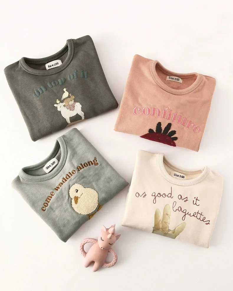 Winter Autumn Kids Clothes Toddler Boys Girls Sweatshirt Cute Print Long Sleeve Cotton Tops Fashion Kids Girl Outfits