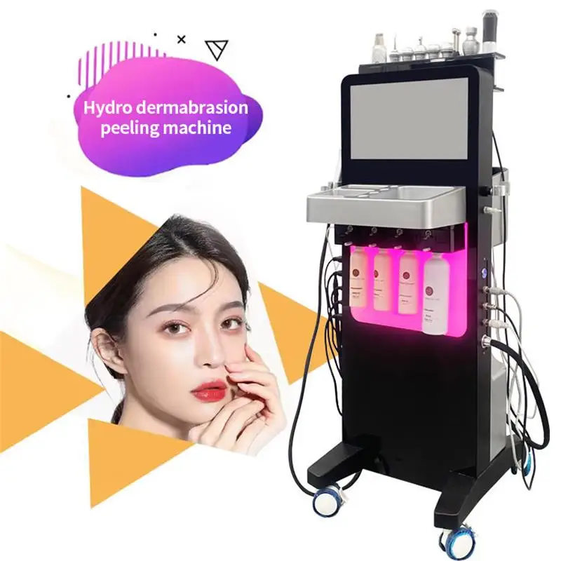 Macchina multifunzionale per la cura della pelle con ossigeno in piedi 12in1 per la pulizia del viso, il ringiovanimento, la rimozione dei punti neri e il sollevamento del viso