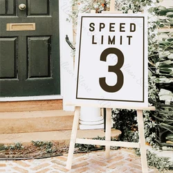 24inch Age Speed Limit Sign Backdrop Mosaic Custom Speed Limit Birthday Party Backdrop for Race Car Party Decorations Supplies