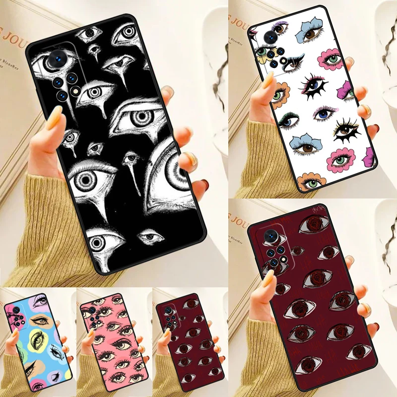 Creepy Eyes Case For Samsung Galaxy S24 Plus S23 S20 S21FE Lite S22 Ultra Note 20 S8 S9 S10 Phone Coque