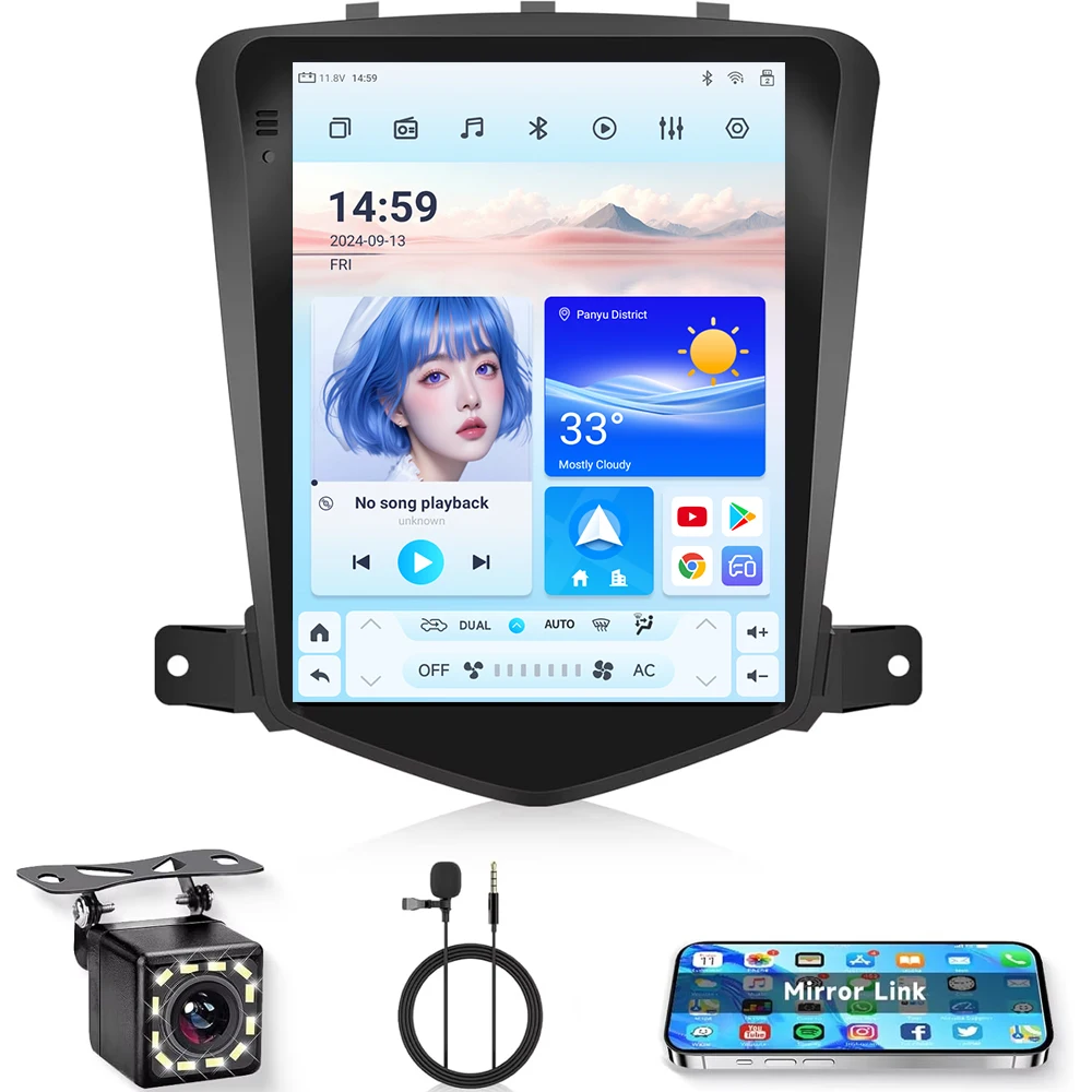 

Android 13 Car Stereo Radio For Chevrolet Cruze J300 2009-2014 GPS Navigation WiFi CarPlay Bluetooth Audio Video Headunit Player